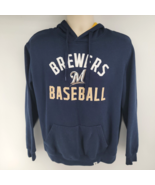 Milwaukee Brewers Baseball Hoodie Size M Blue Fanatics - £19.43 GBP