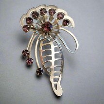 Vintage Silver Tone Rhinestone Brooch Pendant - $273.66 MXN