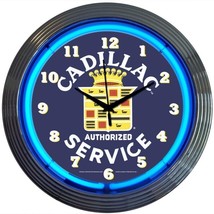 Cadillac Service Licensed LED 15&quot; Wall Décor Neon Clock 8CADSR - $85.99