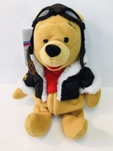 Disney Store Pilot Aviator Winnie The Pooh Mini Bean Bag 8&quot; Plush Vintage - $13.00