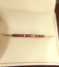 14 Carat Rose Gold Half Eternity Band with Pink Ruby Hallmarked - $267.57