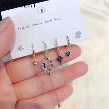 Est design blue cz eyes star hoop earrings set fashion micro inlaid zircon earrings for thumb200