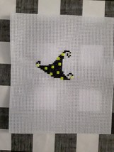 Completed Halloween Witch Hat Finished Cross Stitch - £2.39 GBP