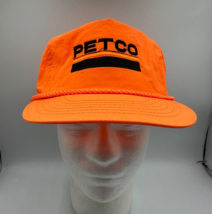 VTG Petco Fishing And Rental Tools Adult Neon Orange Trucker Hat Cap Rope - £9.73 GBP