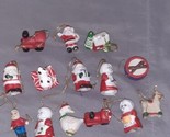 Lot of Vintage Mini Ceramic Hanging Christmas Tree Ornaments .75&quot; to 1.75&quot; - £15.22 GBP
