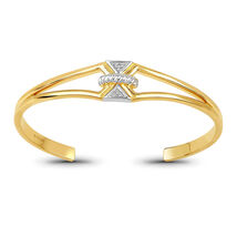 0.03 Carat Created White Sapphire .925 Sterling Silver Bangle - €123,55 EUR