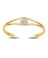 0.03 Carat Created White Sapphire .925 Sterling Silver Bangle - $144.00