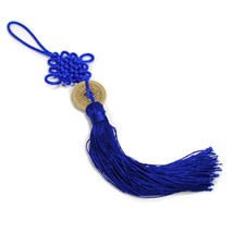 FENG SHUI FORTUNE COIN TASSEL BLUE Hanging Cure NEW Love Peace Contentme... - £4.70 GBP