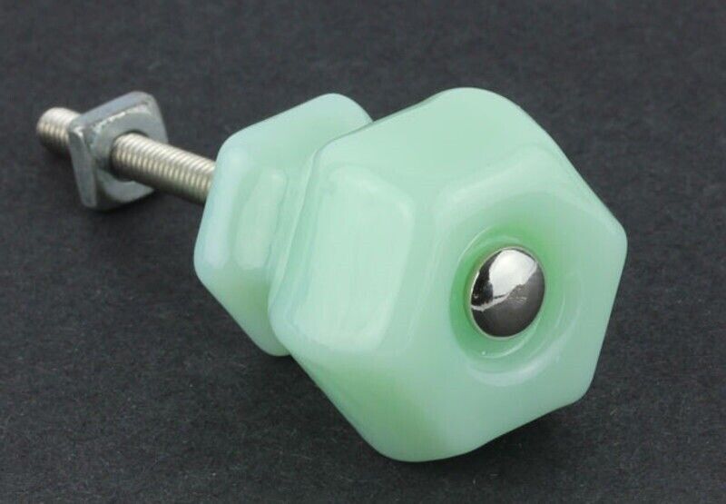 Depression Glass Cabinet Knobs Jadeite Green Glass Vintage Restoration Set Of 4