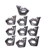 10 Metal Koi Fish Napkin Rings Holder Silver Tone Heavy Nautical BBQ Dinner - $54.00