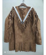 New Men Western Wear Mountain Man Buckskin Leather Jacket Shirt - $2,329.80 MXN+