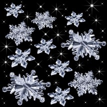 45 Pieces Crystal Snowflake Ornaments Clear Acrylic Snowflake Christmas Xmas Tre - £23.72 GBP