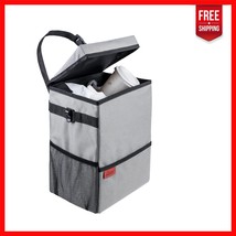 Compact Hanging Car Trash Can with Leak-Proof Lid &amp; Odor Seal for Clean ... - $39.76