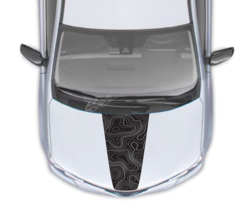 Topographic Blackout Hood Vinyl Decal Fits Toyota Rav4 2013-2018 - $46.39