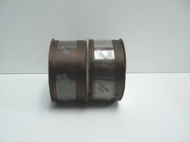 NEW 2 Spools Offray Craft Ribbon Wired 1 1/2&quot; Wide Chantel Brown 9 Ft Po... - £10.58 GBP