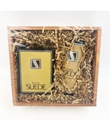 NEW Vintage Avon Black Suede Wood Crate Gift Set Cologne 3.25 oz Talc 3.... - $49.99