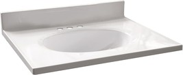 Integrated Oval Bowl, Reinforced Packaging, Solid White Design, Inch Vanity Top. - £129.12 GBP