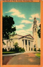Primo Chiesa di Cristo Scienziato Cleveland Ohio Oh Unp Lino Cartolina B8 - £2.40 GBP
