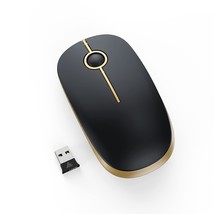 Silent Wireless Mouse, 2.4G Slim Travel Mouse With Usb Receiver, Quiet Click Pro - £15.14 GBP