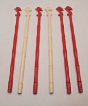 Seagram 7 Drink Stirrers Set of 6 Swizzle Sticks Barware Vintage MCM Red... - £8.00 GBP