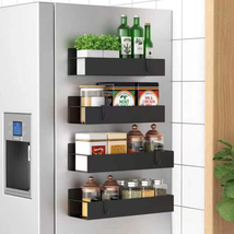 Metal 4 Pack Magnetic Spice Storage Rack Organizer for Refrigerator and ... - $24.87