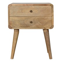 Artisan Furniture Curved Oak-ish Bedside - £179.34 GBP