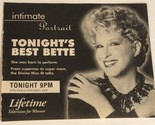 Bette Midler Tonight’s Best Bette Print Ad Intimate Portrait TPA18 - $5.93