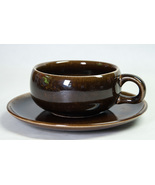 Russel Wright Steubenville American Modern Black Chutney Cup &amp; Saucer Se... - $5.00