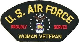 Air Force Woman Veteran Proudly Served Embroidered Military Old Logo Patch - £23.48 GBP