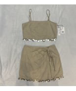 Jason Wu 2pc Mother of Pearl Beaded Crop Top & Mini Skirt Set - $185.00