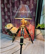 Modern Handcrafted Floor Lamp Adjustable Height Vintage Decor With Brass... - $191.47 CAD
