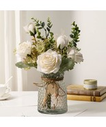 Artificial Flowers With Vase, Silk Roses Artificial Flowers In Vase, Fau... - $760.39 MXN