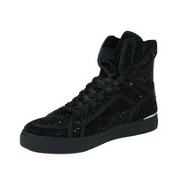 Mens High Top Shoes By FIESSO AURELIO GARCIA ,Fancy Rhine stones 2402 Black image 4