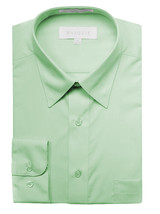 Marquis Men&#39;s Long Sleeve Regular Fit Sage Button Up Dress Shirt - L - $19.79