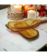 2 Banana Split Boats Indiana Glass Dishes Dish Ice Cream Amber Glass Set... - £19.46 GBP
