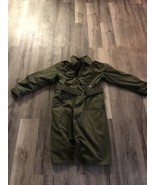 Vintage Military Wool Overcoat Army Green Trench Coat Men DSA 100-4063 W... - $36.47