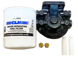 Fuel Water Seperator Aluminum 10 microns Bracket and Filter 1/4&quot; Ports - £28.73 GBP