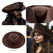 Unisex Hat for Adult Halloween Colonial Vegan Leather Tricorn Costume - $19.99