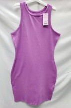 Women's Large Sleeveless Knit High Neck Tank Bodycon Dress Wild Fable Purple  image 2