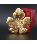 KENZO Vintage Textured Vivid Swirl Wavy Maple Leaf Brooch, Gold Tone - $90.00