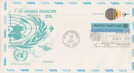 ZAYIX United Nations FDC 13c air post Postal Stationery Fleetwood 031823-SM73 - £1.57 GBP