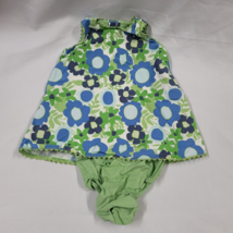 Baby Gap Mod Floral Blue Green 70s Shift Sundress Mod Girl Sumer Dress 0-3 - £9.34 GBP