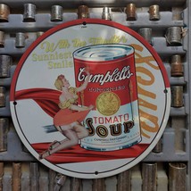 Vintage 1930 Campbell&#39;s Condensed Tomato Soup Porcelain Gas &amp; Oil Metal Sign - £97.95 GBP