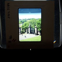 VTG 35mm Slide Palace Holyroodhouse Gates Edinburgh Found Photo Kodachrome 1977 - £7.95 GBP