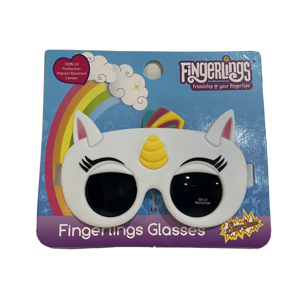 New Girls Fingerlings White Unicorn Lil&#39; Characters Sunglasses Sun-Staches - £2.64 GBP