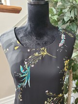 Worthington Women&#39;s Black Floral Polyester Round Neck Sleeveless Top Blouse XL - £19.81 GBP