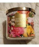 Bath &amp; Body Works BRIGHTEST BLOOM  Scented 3 WICK CANDLE Burns 25-45 Hours - £19.33 GBP