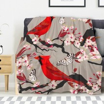 Cardinal Blanket,Cardinal Decor Cherry Flowers Flannel Blanket Gifts For Women,T - £27.67 GBP
