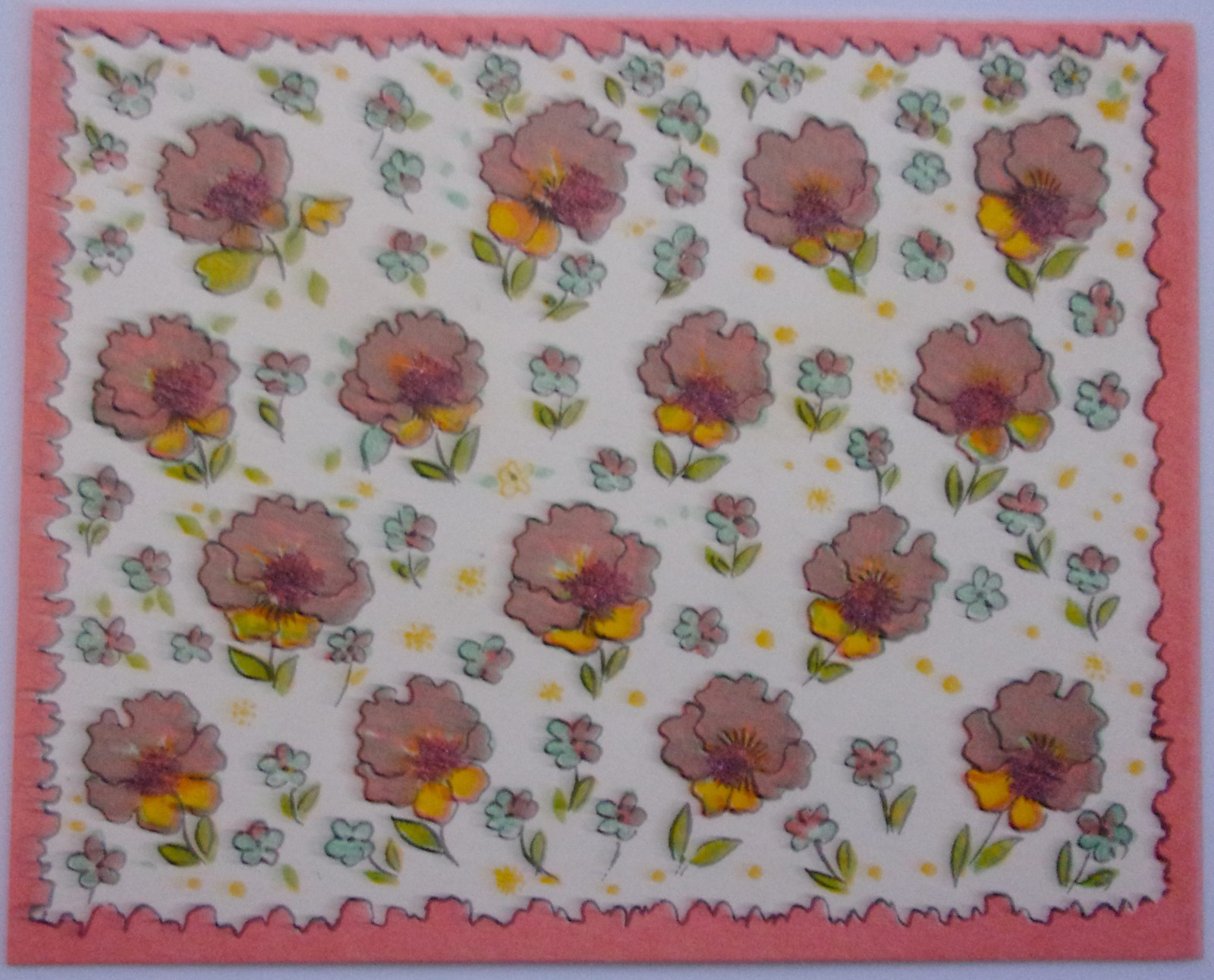 Vintage Glitter Flowers Note Card With Sweet Note For Father’s Day From ... - $1.99