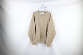 Vintage 90s Streetwear Mens Size XL Distressed Blank Crewneck Sweatshirt Beige - £35.57 GBP